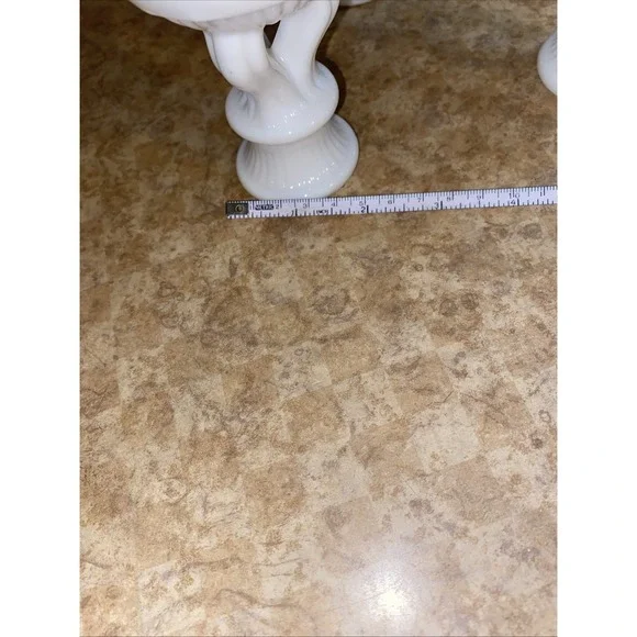 3 Westmoreland Milk Glass Doric Lace Candle Holders Set Wedding Decor Vintage - Picture 5 of 7